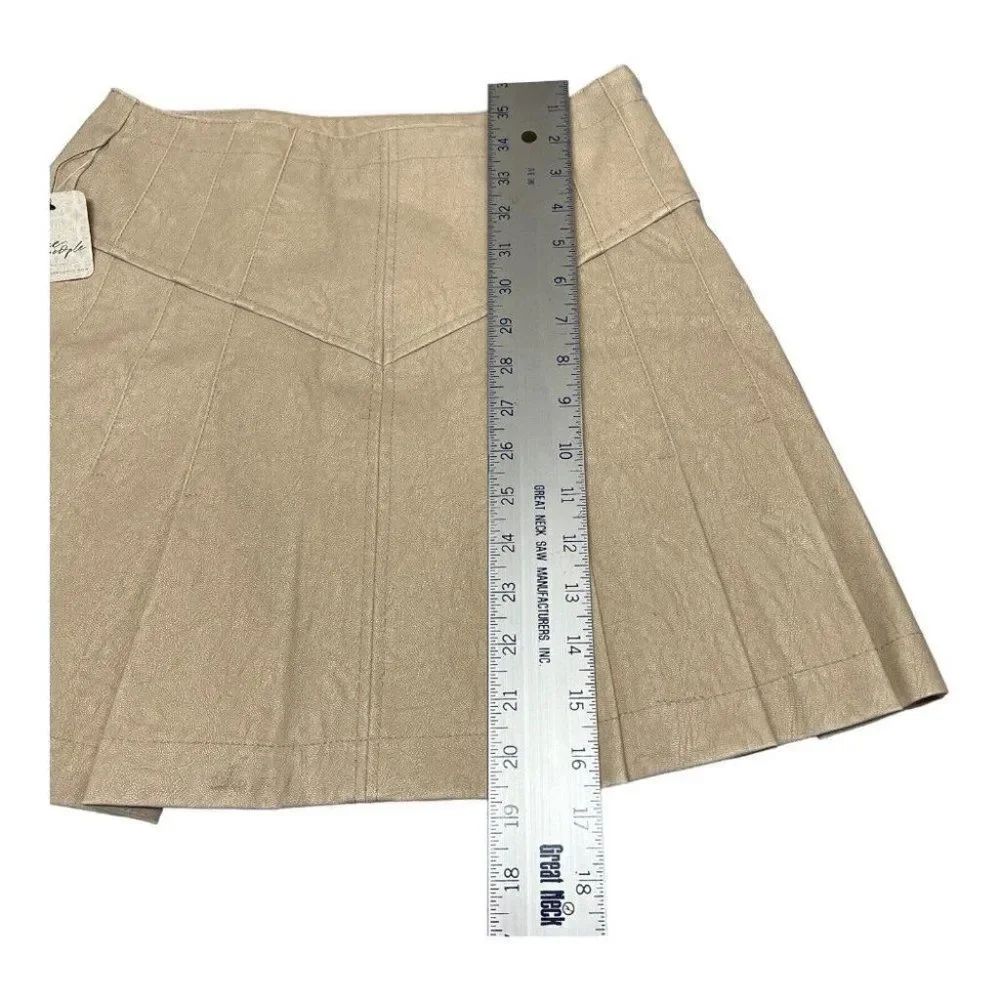 Free People Women’s 6 Mini Skirt Vegan Leather Light Academia School Girl Preppy